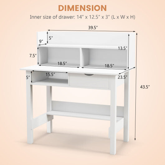 Home Office Computer Desk with Storage Shelves and Drawer Ideal for Working and Studying LuxuryLifeWay Online Store