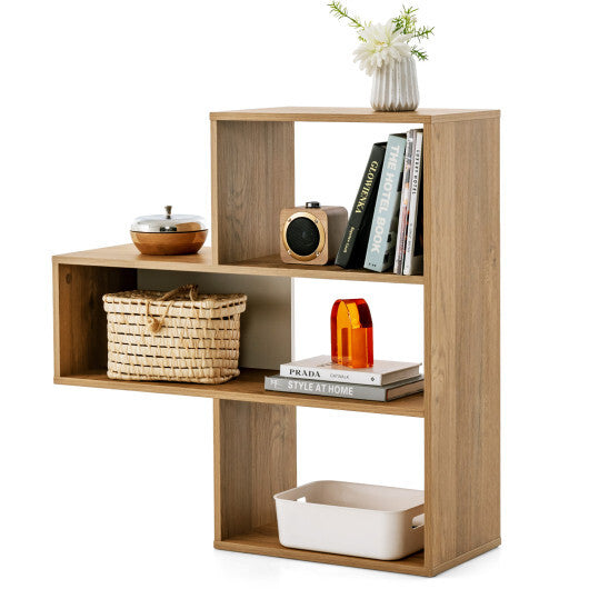 Convex Bookshelf 3-Shelf Open Bookcase Room Organizer with Anti-Toppling Device LuxuryLifeWay Online Store