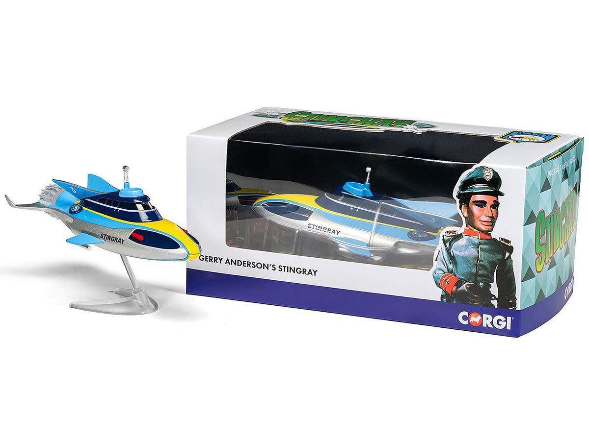 Stingray Submarine Blue and Silver with Yellow Stripes "Gerry Anderson's Stingray" (1964) TV Series Diecast Model by Corgi LuxuryLifeWay Online Store
