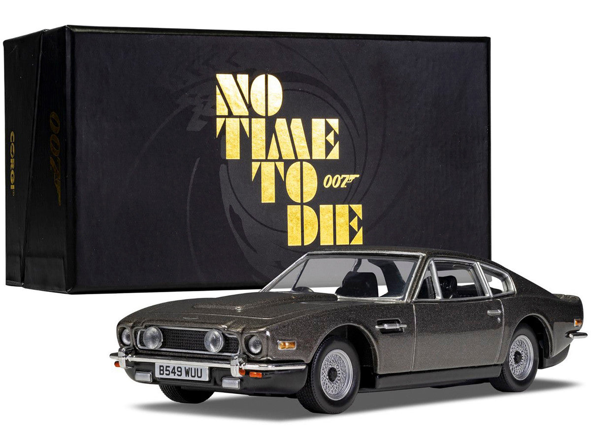 Aston Martin V8 RHD (Right Hand Drive) Black Metallic James Bond 007 "No Time To Die" (2021) Movie Diecast Model Car by Corgi LuxuryLifeWay Online Store