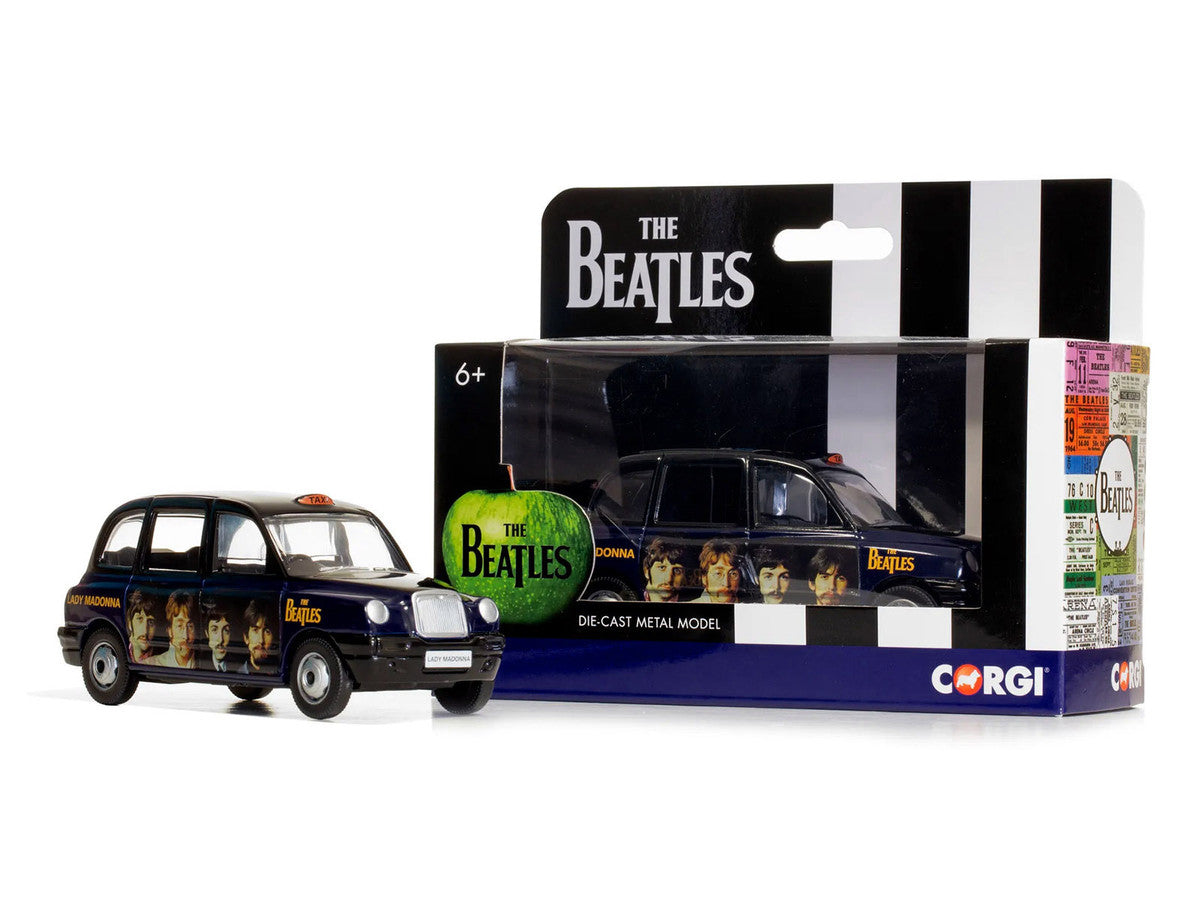 The Beatles London Taxi RHD (Right Hand Drive) "Lady Madonna" Black and Dark Blue with Graphics Diecast Model by Corgi LuxuryLifeWay Online Store