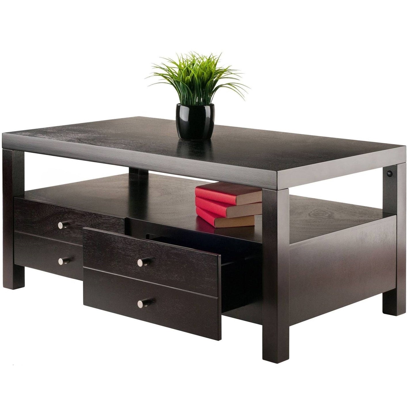 Modern Espresso 2 Drawer Coffee Table LuxuryLifeWay Online Store