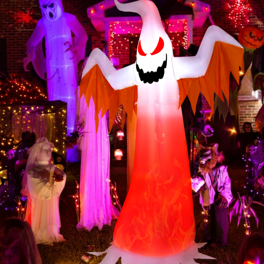 8 Feet Halloween Inflatable Ghost with Rotatable Flame LED Lights LuxuryLifeWay Online Store