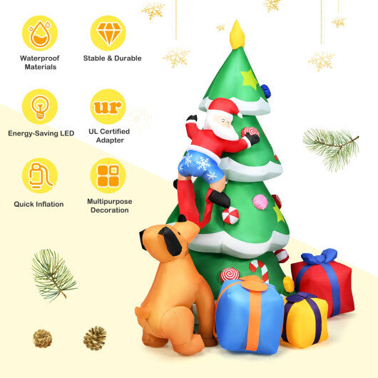 7 Feet Inflatable Christmas Tree Santa Decor with LED Lights LuxuryLifeWay Online Store