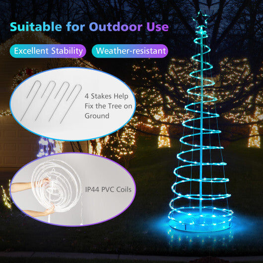 6 Feet Light Up Spiral Christmas Tree with Tree Top Star-White LuxuryLifeWay Online Store