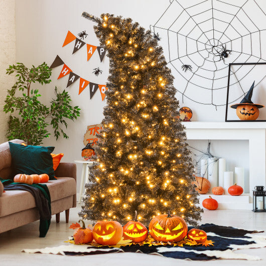 6/7 FT Artificial Christmas Tree with Bendable Top Section and Warm Light-7 ft LuxuryLifeWay Online Store