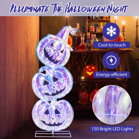 Standing 150 LED Lighted Pumpkin Halloween Decoration with Base LuxuryLifeWay Online Store