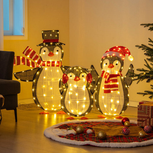 Light up Penguins Christmas Decorations with 194 LED Lights and Zip Ties LuxuryLifeWay Online Store