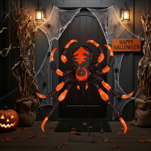 52 Inch Halloween Spider Decoration with 16 Flickering Warm White LEDs LuxuryLifeWay Online Store