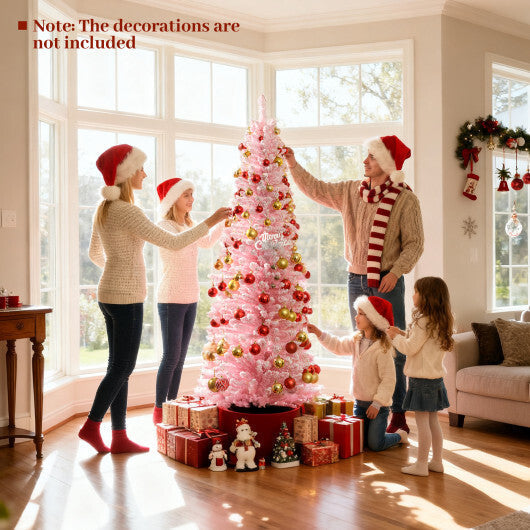 6 FT Artificial Christmas Tree with 460 Branch Tips and Folding Metal Stand LuxuryLifeWay Online Store
