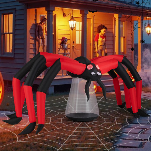 Halloween Inflatable Spider Blow Up Yard Scary Spider with Red Tunnel Light Eyes LuxuryLifeWay Online Store