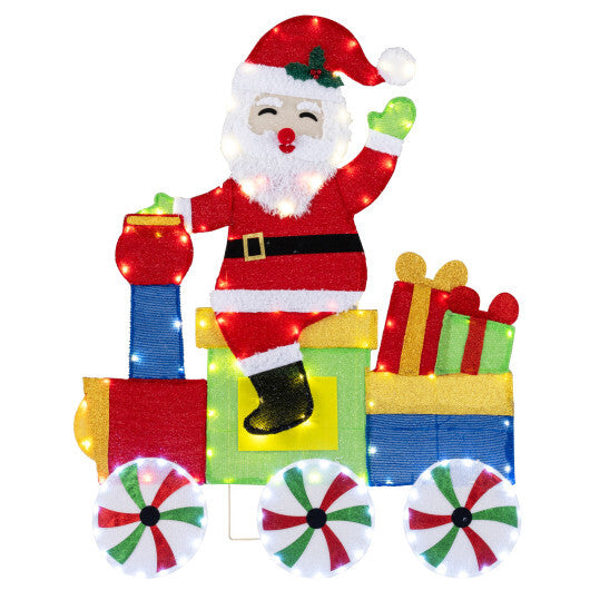 Lighted Santa on Train Christmas Decoration with LED Lights LuxuryLifeWay Online Store