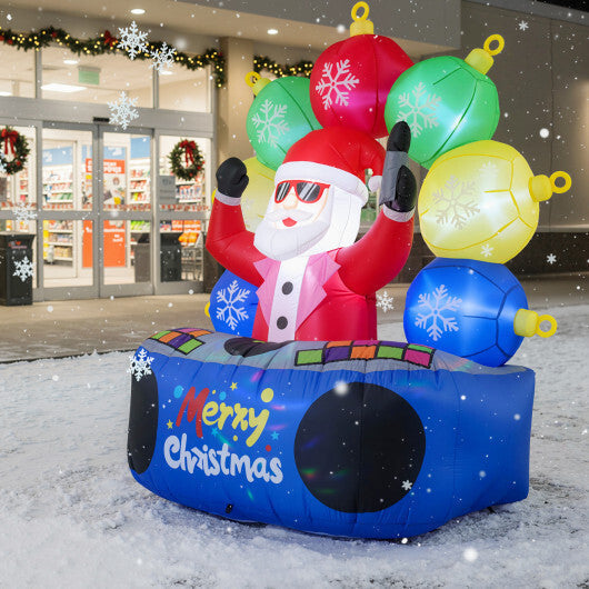 6 Feet Inflatable DJ Santa with Rotating Music Light and Flashing LEDs LuxuryLifeWay Online Store