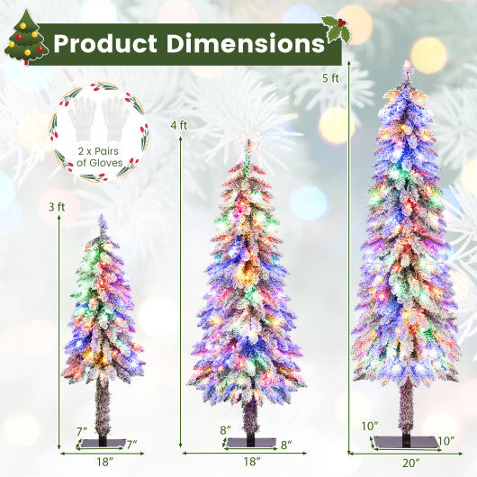 Artificial Christmas Tree Set of 3 with Snow-flocked Branch Tips LuxuryLifeWay Online Store