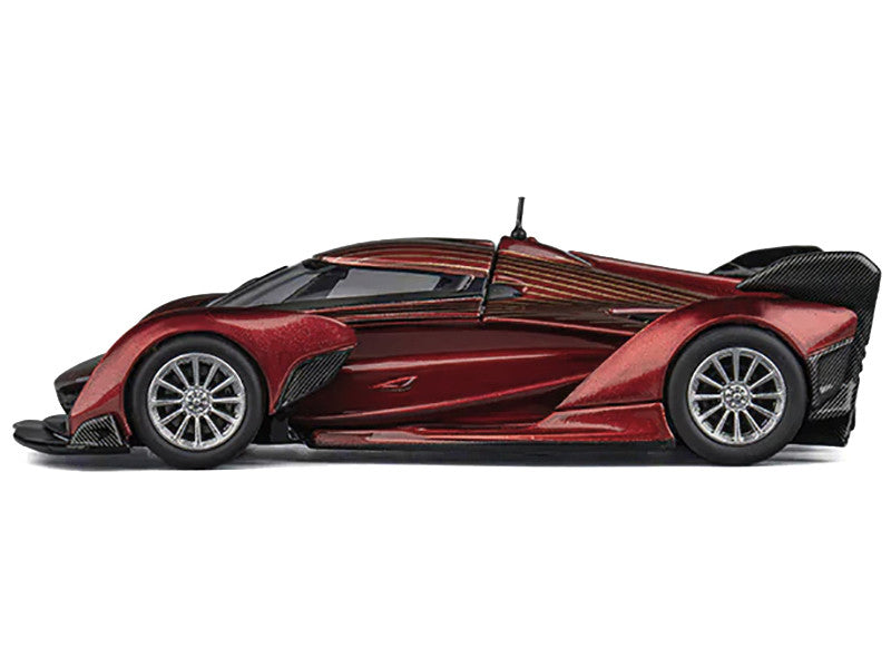 McLaren Solus GT Wine Red Metallic with Gold Stripes 1/64 Diecast Model Car by CM Model LuxuryLifeWay Online Store