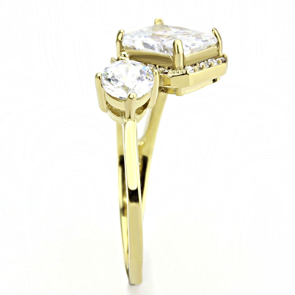 DA173 - IP Gold(Ion Plating) Stainless Steel Ring with AAA Grade CZ in Clear LuxuryLifeWay Online Store