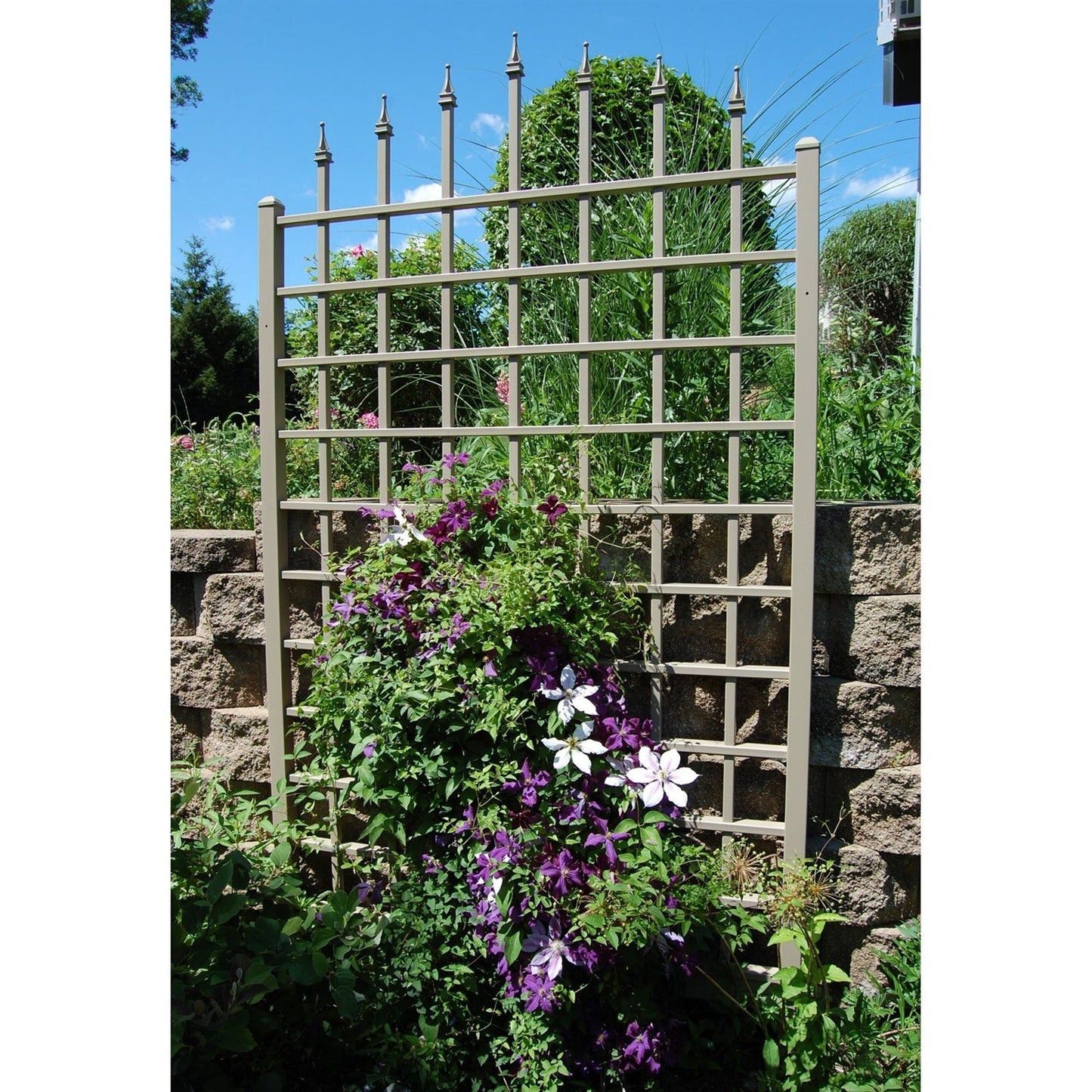 8 Ft Vinyl Trellis in Mocha Brown with Wall Mounting Hardware LuxuryLifeWay Online Store