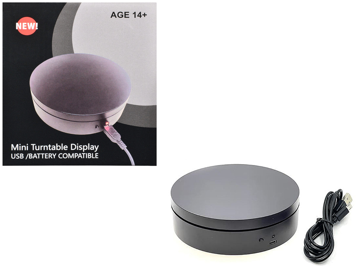 Mini Turntable Rotating Display Stand 4.75" with Black Base for 1/64 Scale Model Cars LuxuryLifeWay Online Store