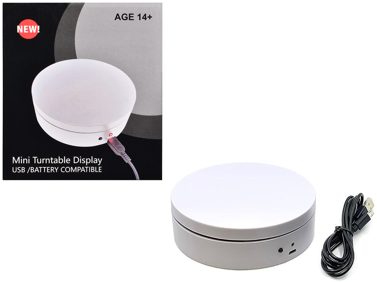 Mini Turntable Rotating Display Stand 4.75" with White Base for 1/64 Scale Model Cars LuxuryLifeWay Online Store