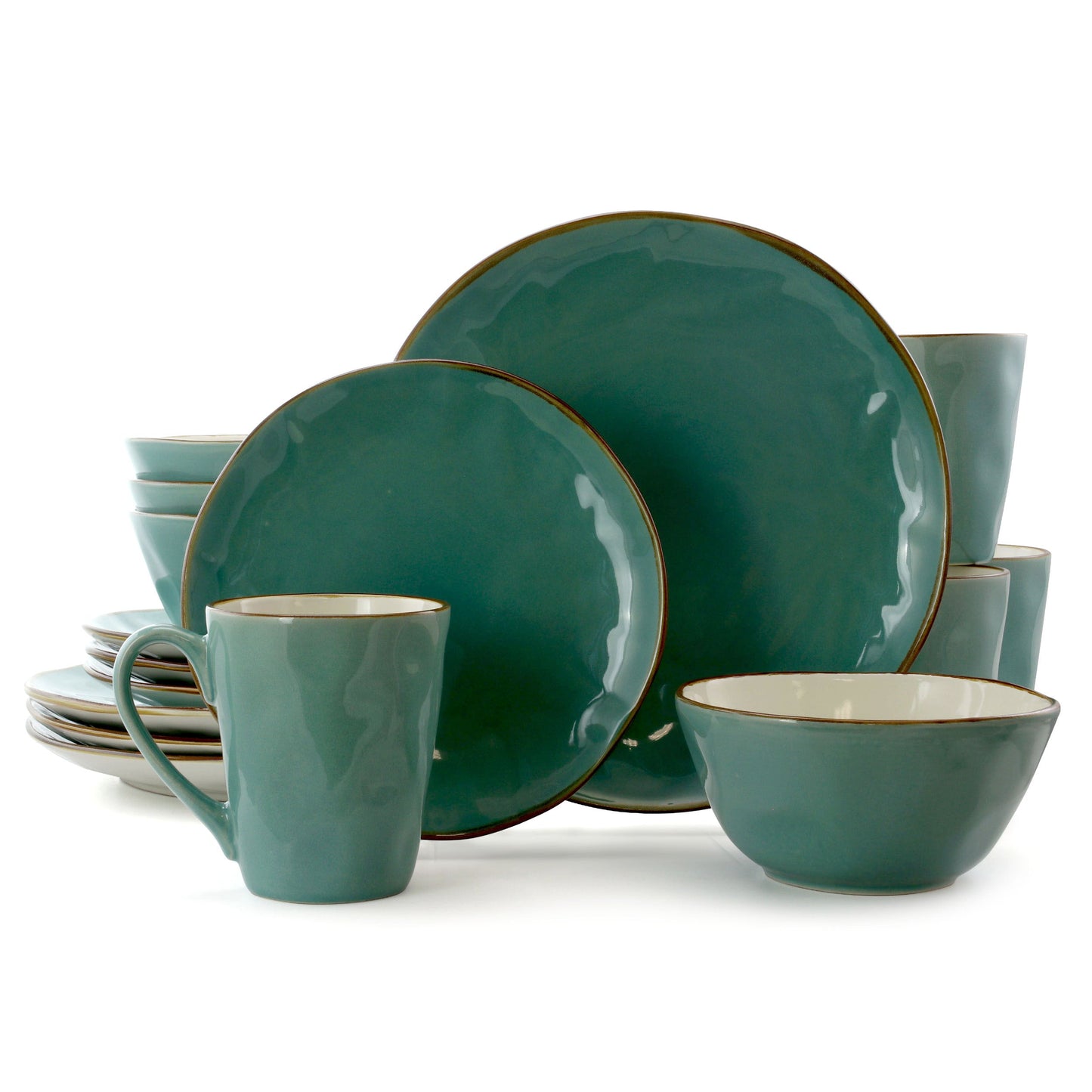 Elama Caribean Tide 16 Piece Luxurious Stoneware Dinnerware with Complete Setting for 4 LuxuryLifeWay Online Store