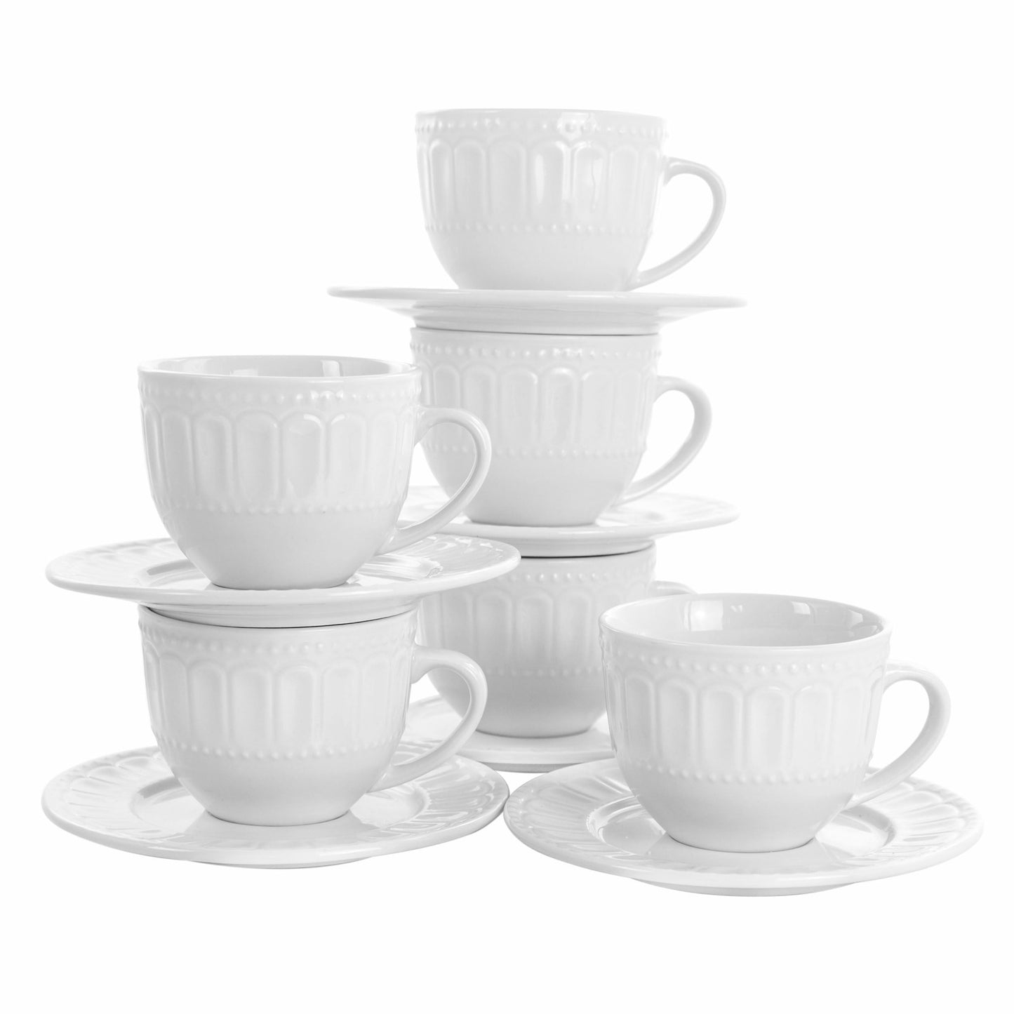 Elama Charlotte 6 Piece Mug Set in White LuxuryLifeWay Online Store