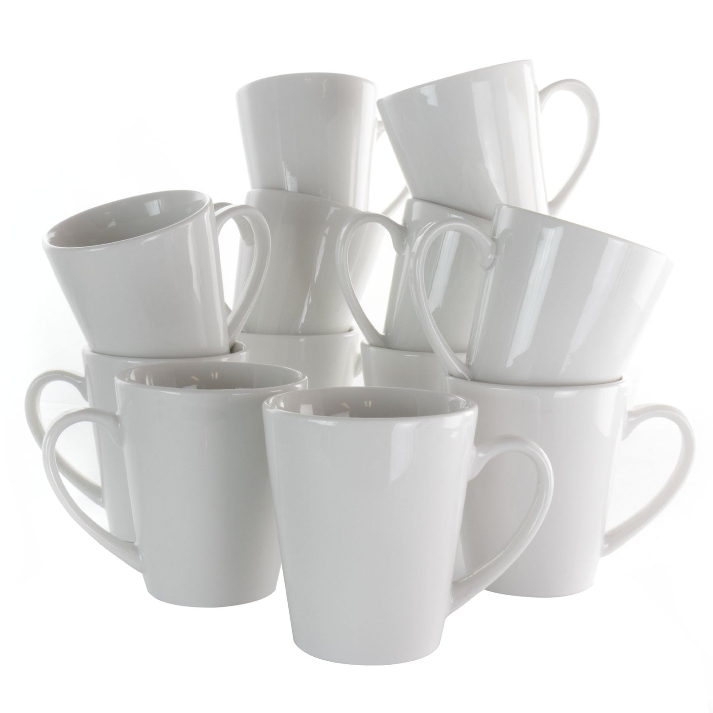 Elama Holt 12 Piece 10 Ounce Porcelain Mug Set in White LuxuryLifeWay Online Store
