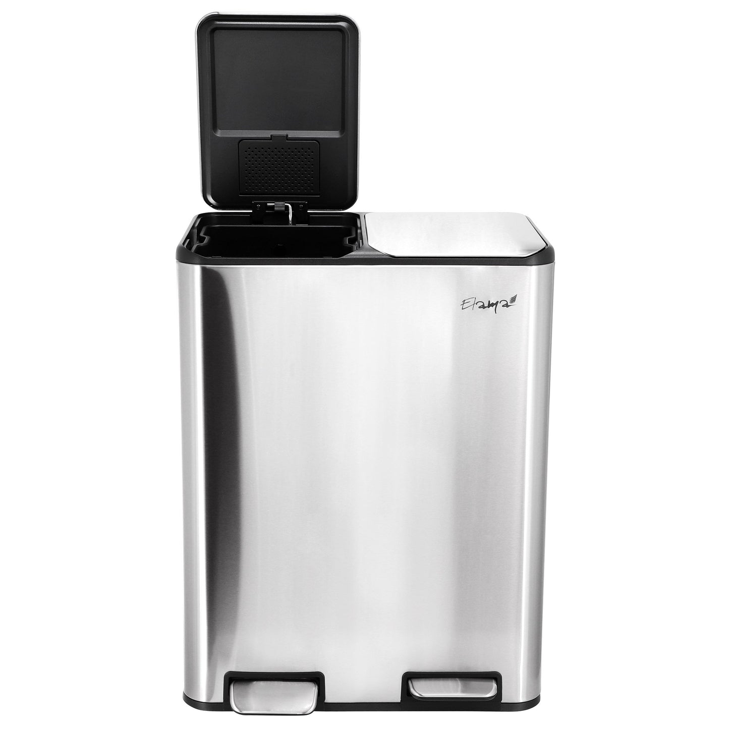 Elama 2 Section 30 Liter/ 8 Gallon Each Section Trash and Recycling Step Bin with Slow Close Mechanism LuxuryLifeWay Online Store