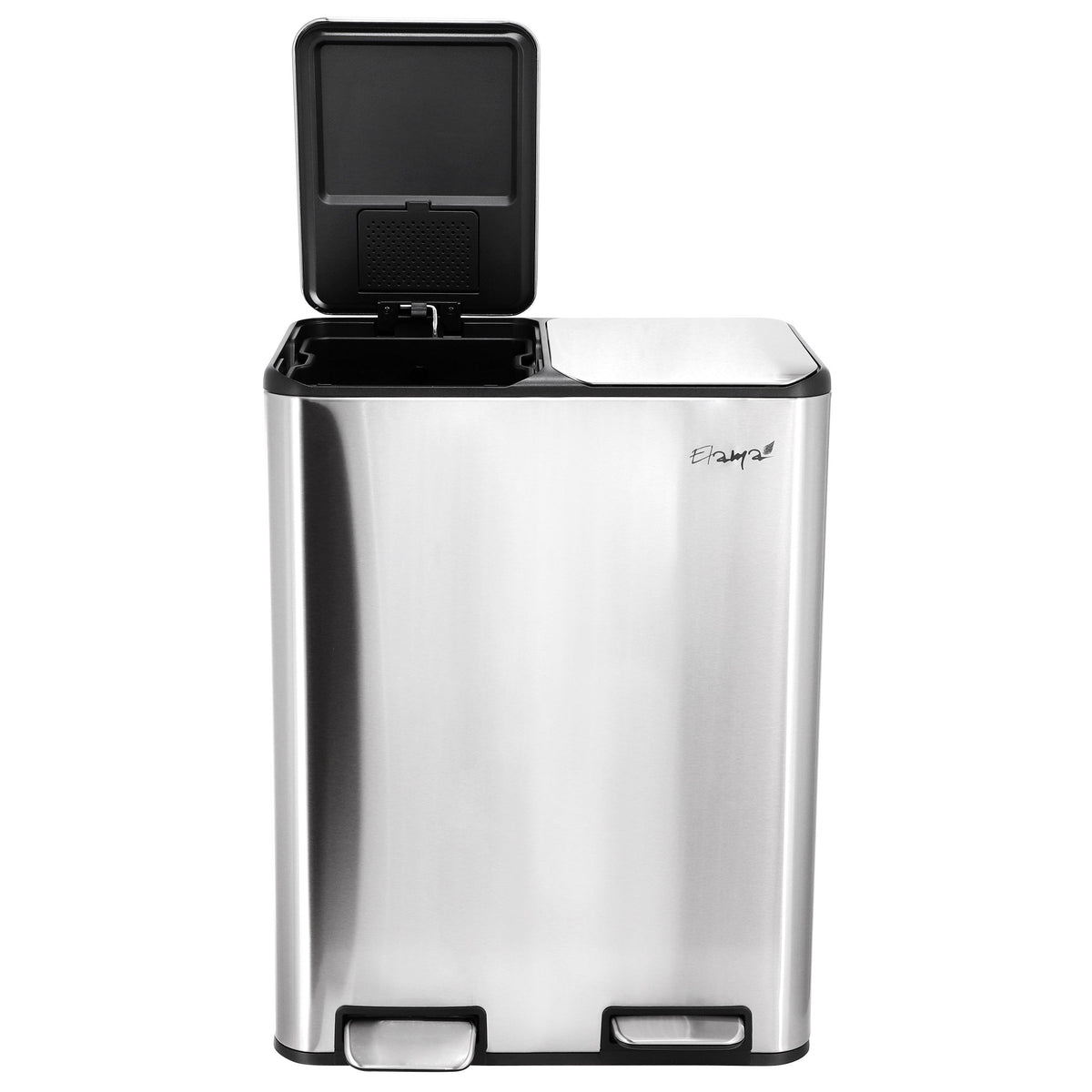 Elama 2 Section 30 Liter/ 8 Gallon Each Section Trash and Recycling Step Bin with Slow Close Mechanism LuxuryLifeWay Online Store