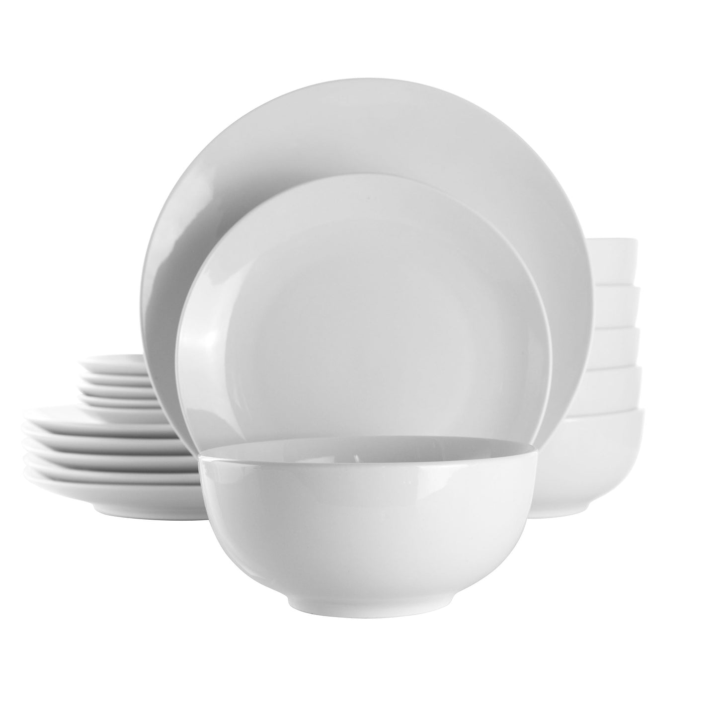 Elama Luna 18 Piece Porcelain Dinnerware Set in White LuxuryLifeWay Online Store