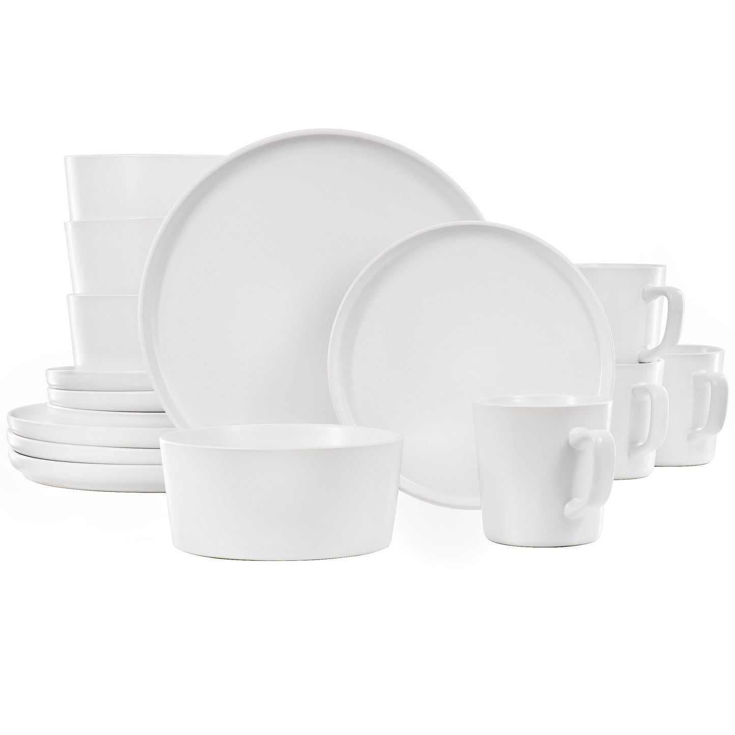 Elama Luxmatte White 16 Piece Dinnerware Set LuxuryLifeWay Online Store