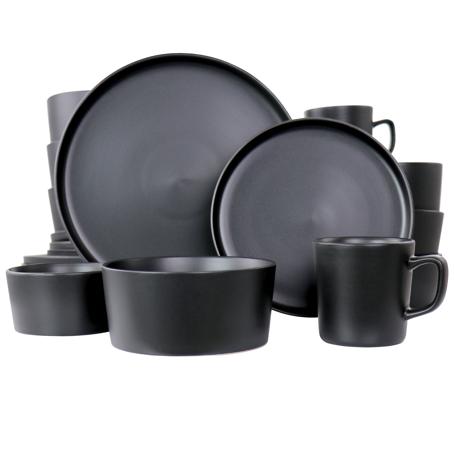 Elama Luxmatte Black 20 Piece Dinnerware Set LuxuryLifeWay Online Store