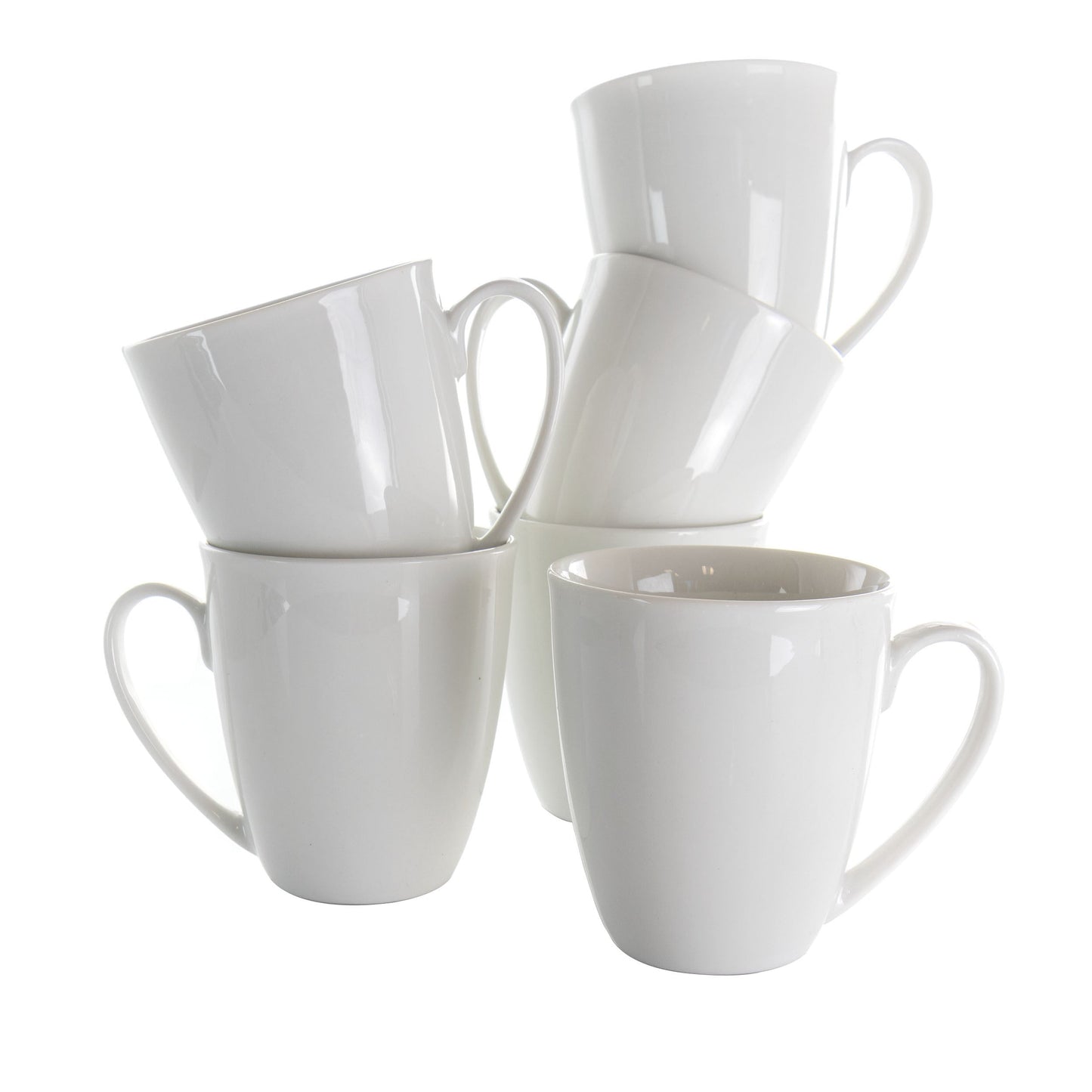 Elama Rosales 6 Piece 12 Ounce Porcelain Mug Set in White LuxuryLifeWay Online Store