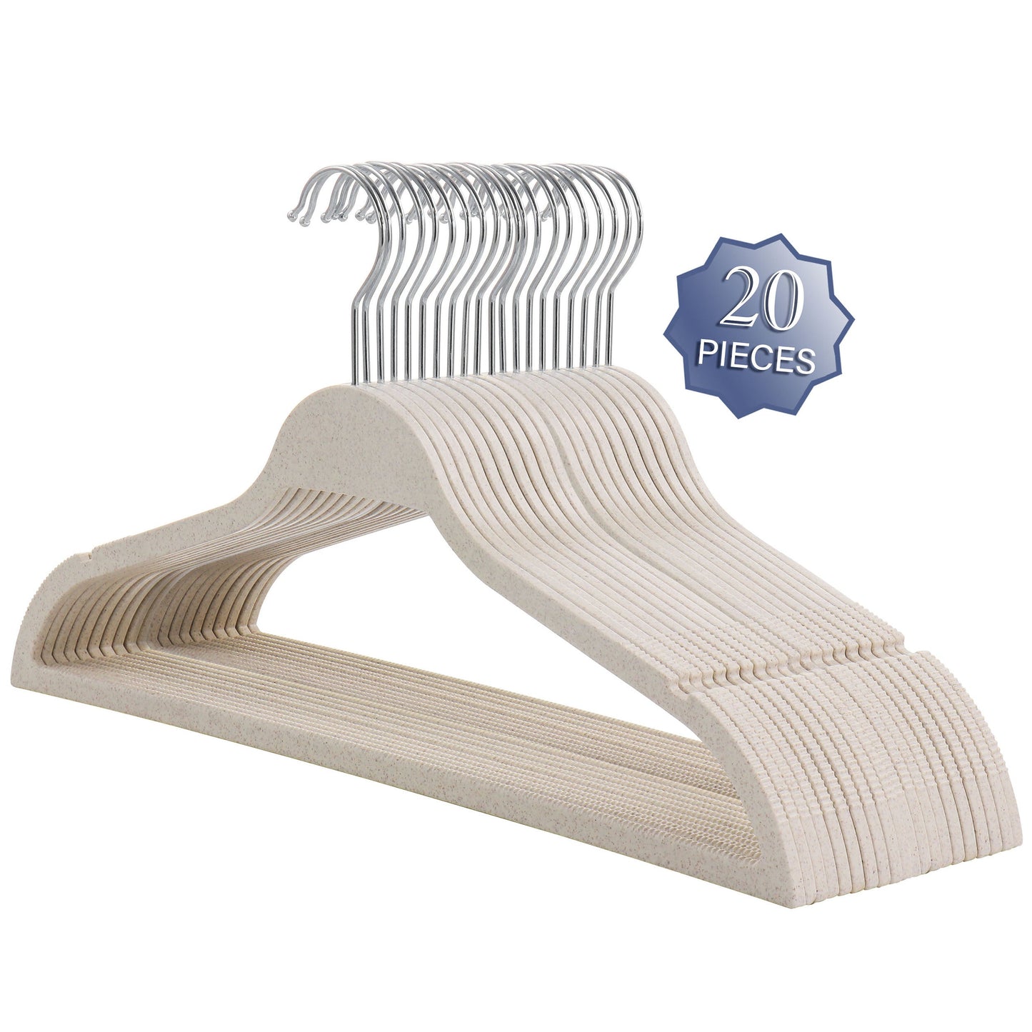 Elama Home 20 Piece Biodegradable Coat Hangers in Wheat LuxuryLifeWay Online Store