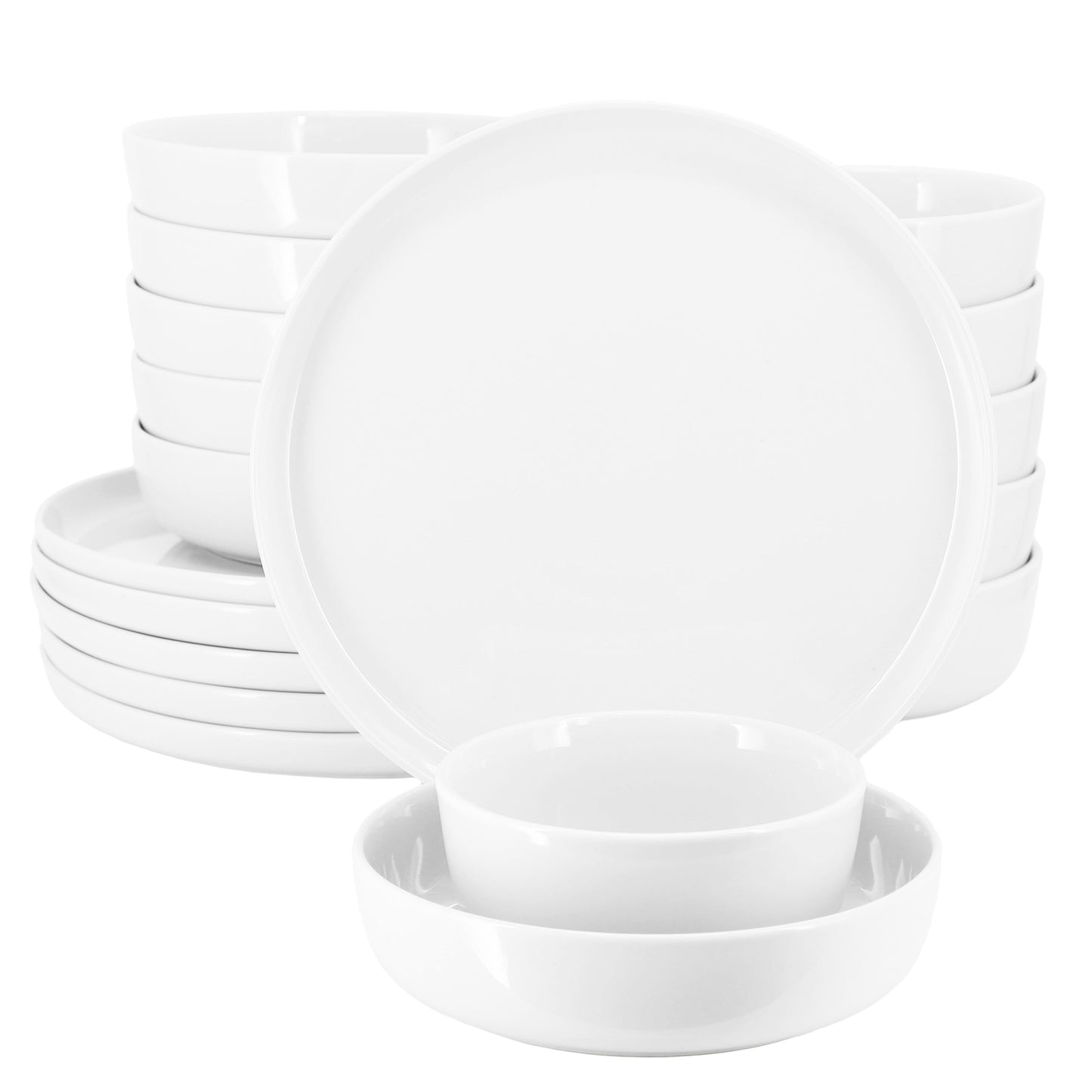 Elama Duncan 18 Piece Porcelain Dinnerware Set in White LuxuryLifeWay Online Store