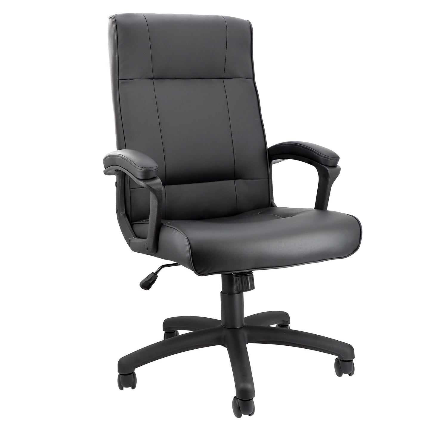 Elama High Back Adjustable Faux Leather Office Chair in Black LuxuryLifeWay Online Store