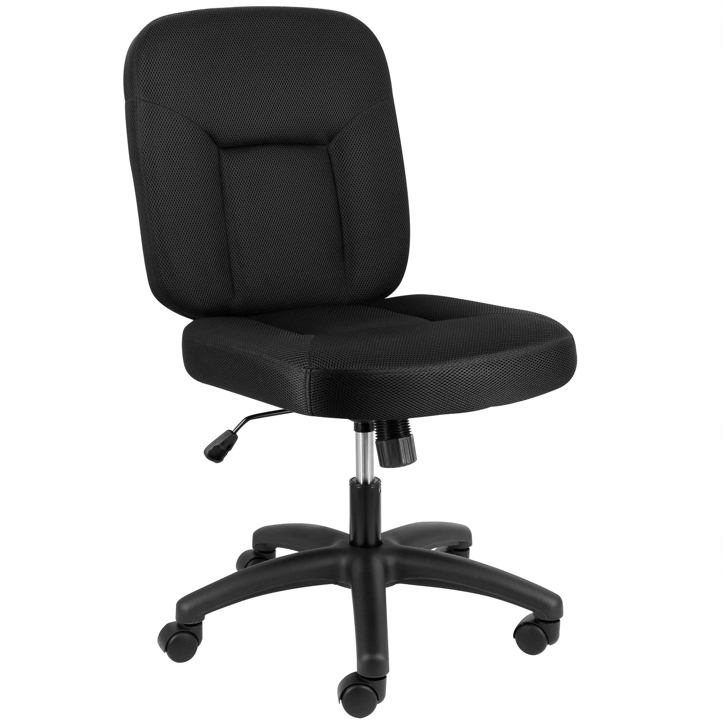 Elama Mid Back Adjustable Fabric Office Chair in Black LuxuryLifeWay Online Store
