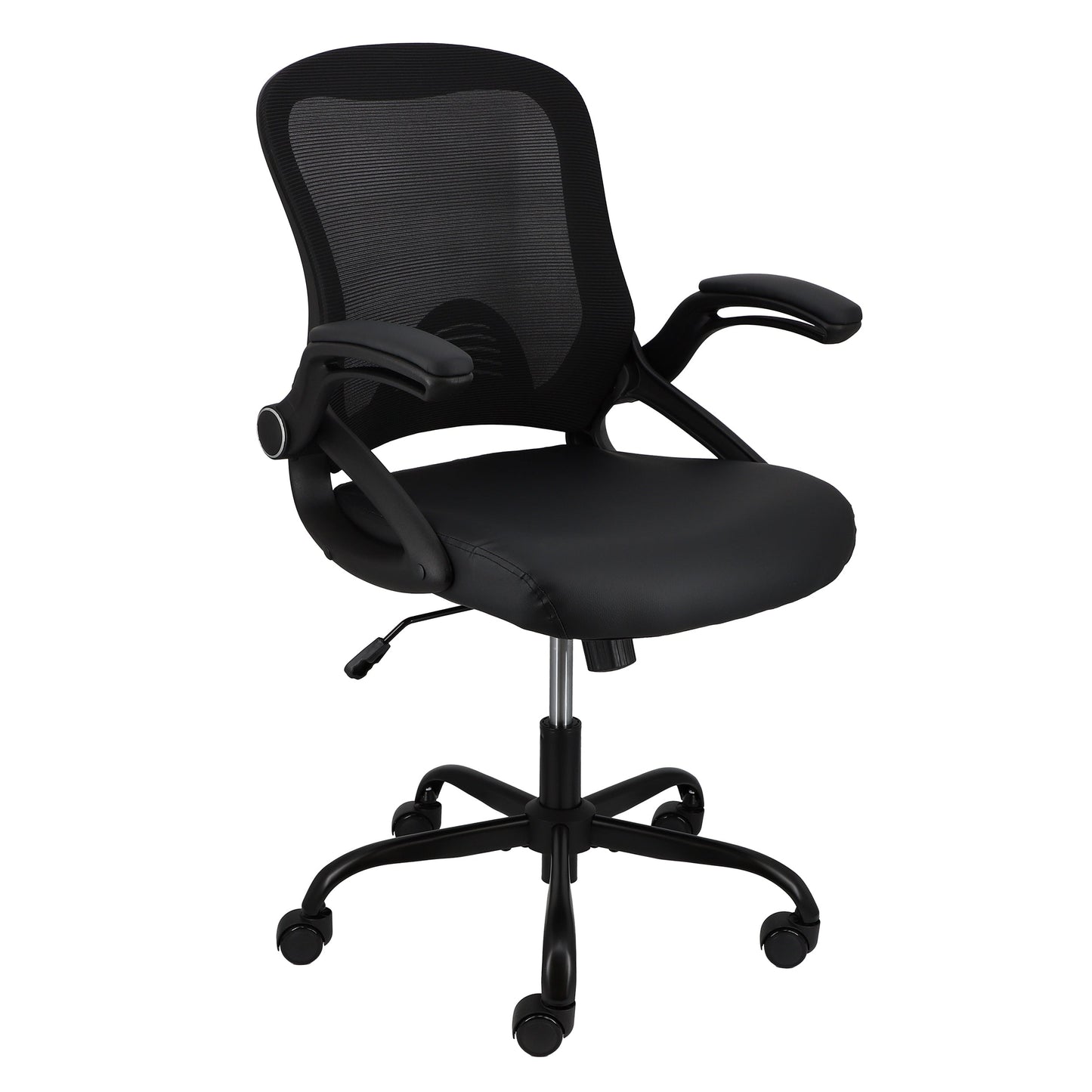 Elama Mid Back Adjustable Mesh and Fabric Office Chair in Black LuxuryLifeWay Online Store