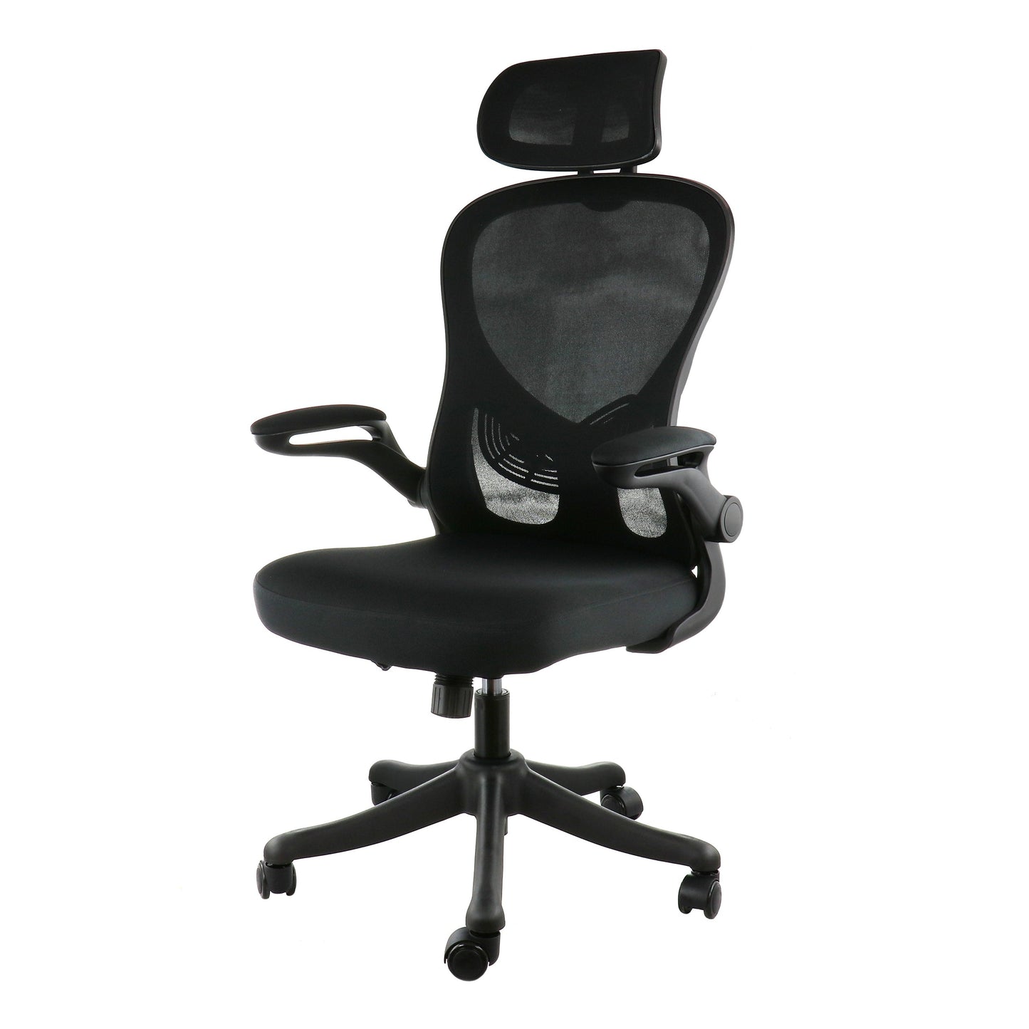Elama High Back Adjustable Mesh and Fabric Office Chair in Black and Gray with Adjustable Head Rest LuxuryLifeWay Online Store