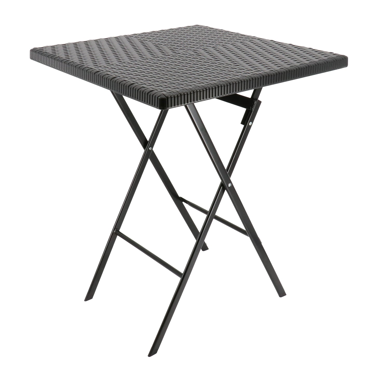 Elama Plastic Rattan Folding Square Table in Black LuxuryLifeWay Online Store