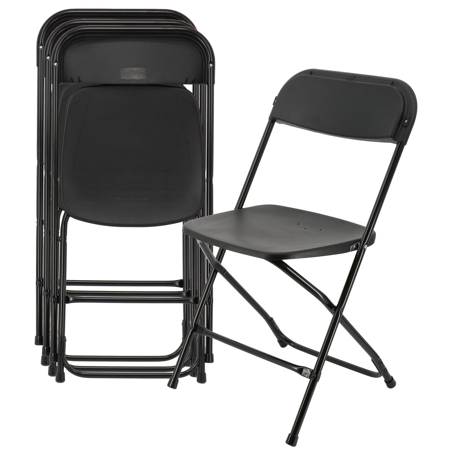 Elama 4 Piece Plastic Folding Chair in Black LuxuryLifeWay Online Store