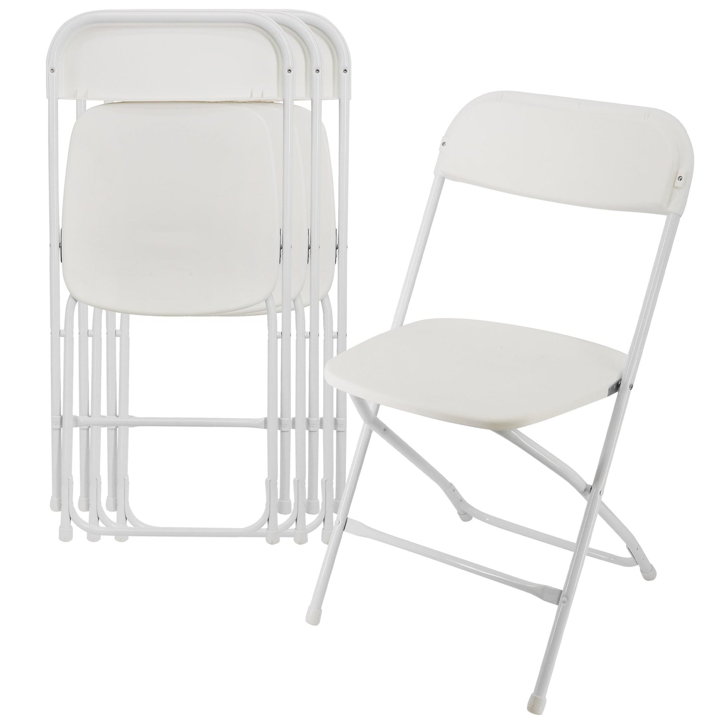Elama 4 Piece Plastic Folding Chair in White LuxuryLifeWay Online Store