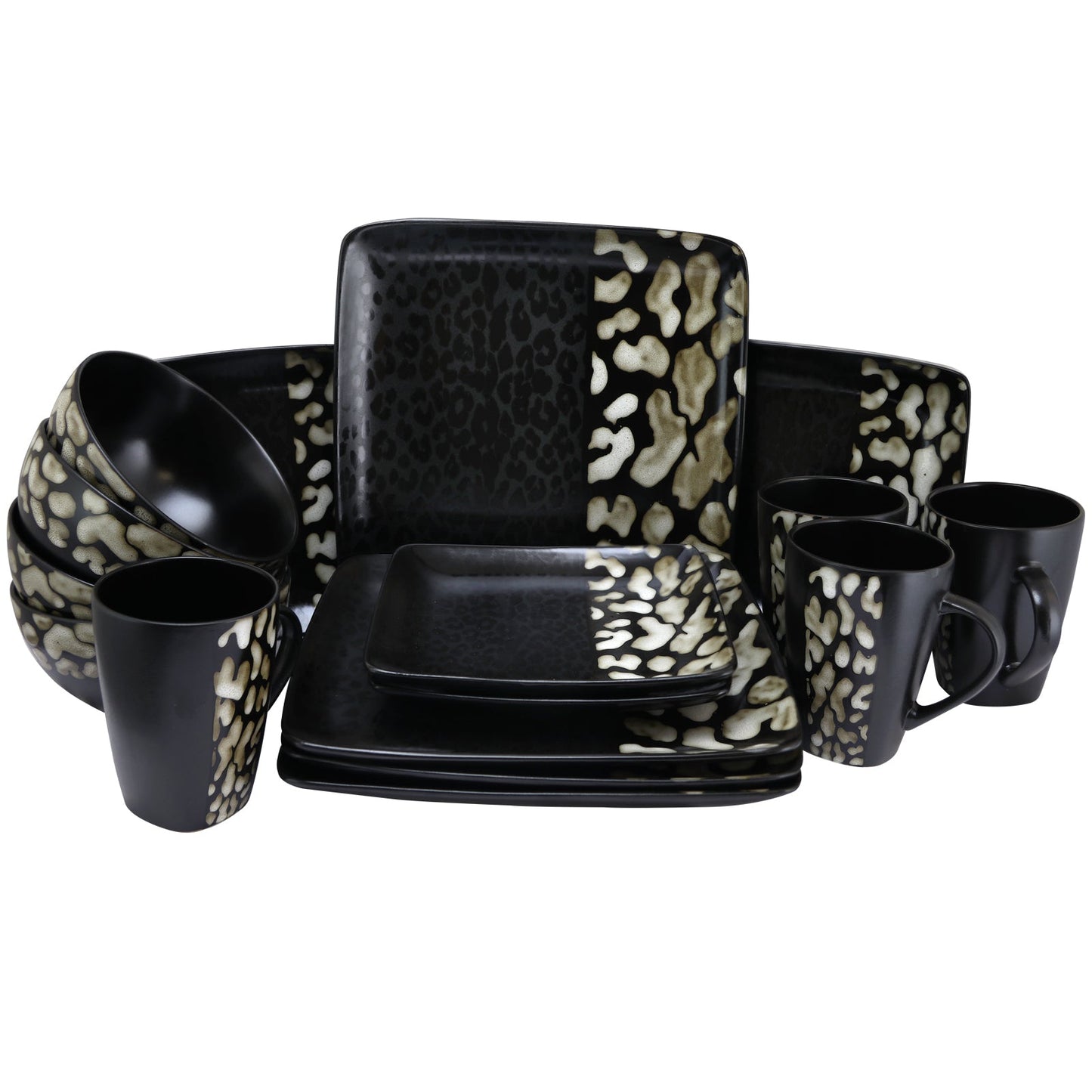 Elama Savannah 16 Piece Stoneware Dinnerware Set LuxuryLifeWay Online Store