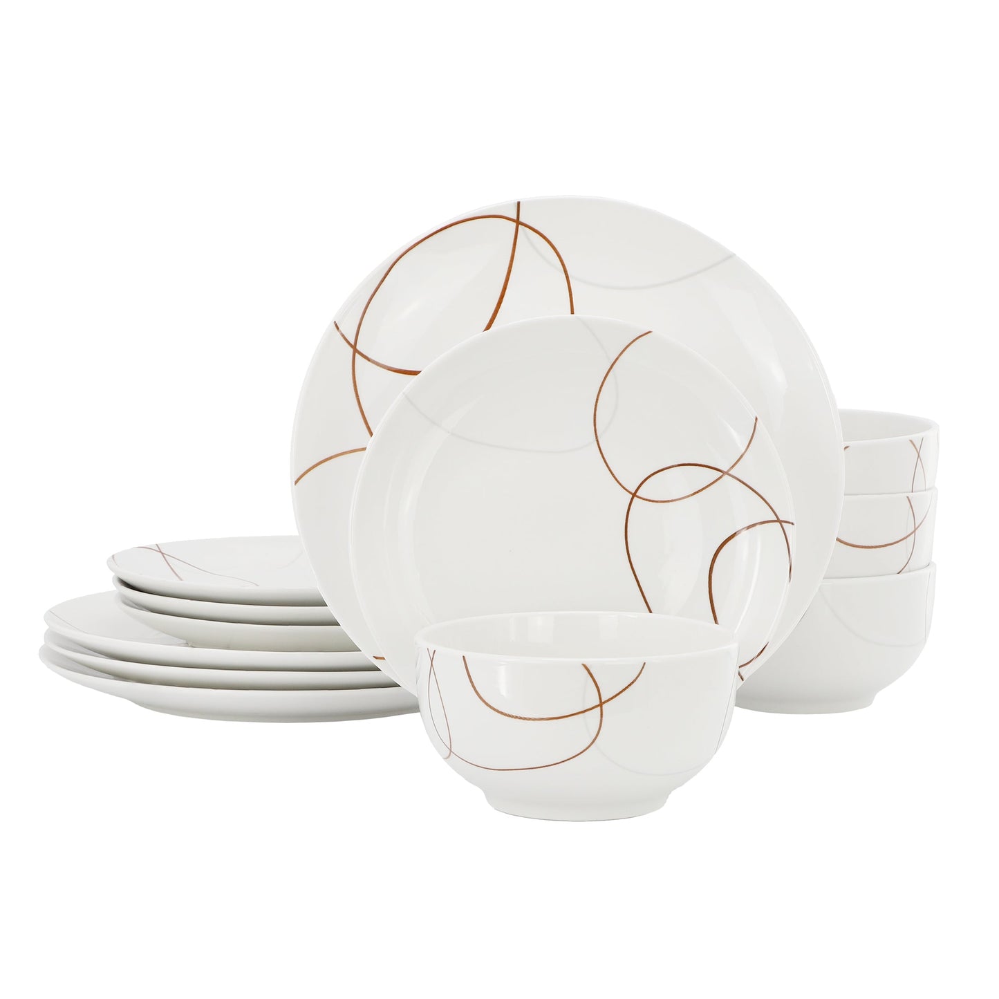 Elama Sydney 12 Piece Porcelain Dinnerware Set, Service for 4 LuxuryLifeWay Online Store