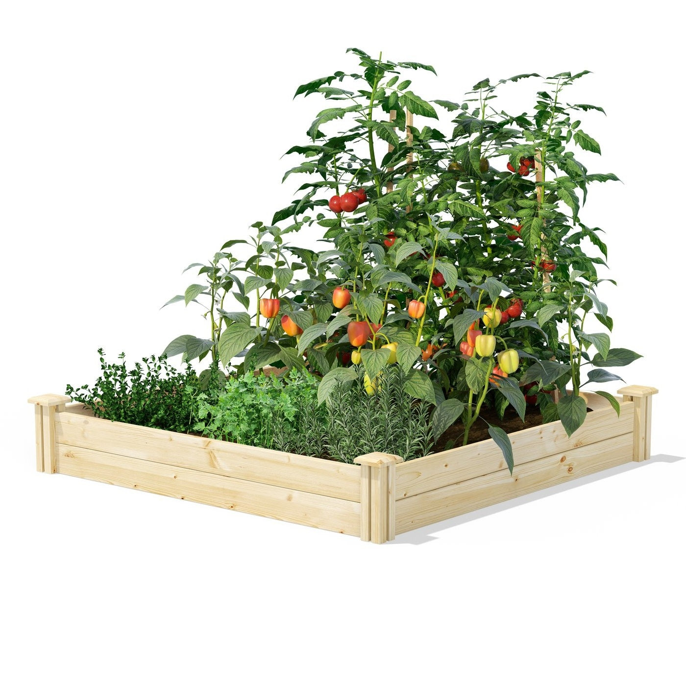 4 ft x 4 ft Pine Wood Raised Garden Bed - Made in USA LuxuryLifeWay Online Store