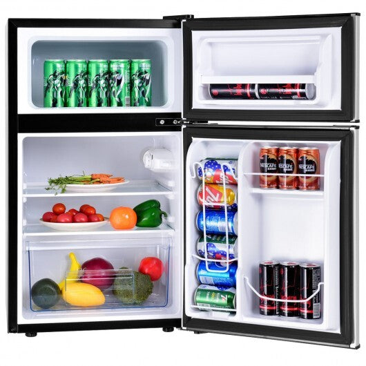 3.2 cu ft. Compact Stainless Steel Refrigerator-White