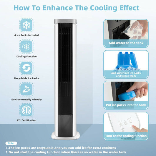 3-In-1 Portable Evaporative Air Cooler with Timer-White LuxuryLifeWay Online Store