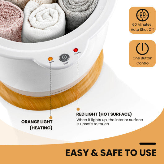 Bathroom Towel Warmer Bucket with Fragrance Holder and Auto Shut-White LuxuryLifeWay Online Store