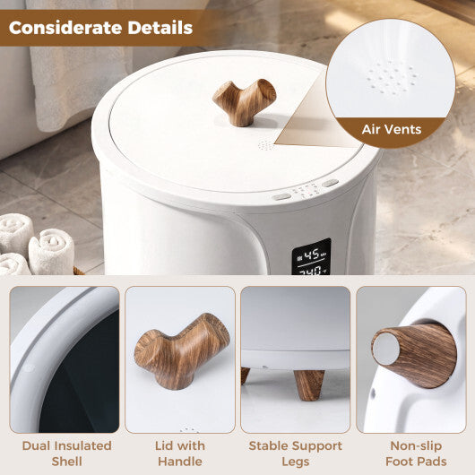 20 L Large Blanket and Towel Warmer with 3 Heat Levels for Bathroom-White LuxuryLifeWay Online Store