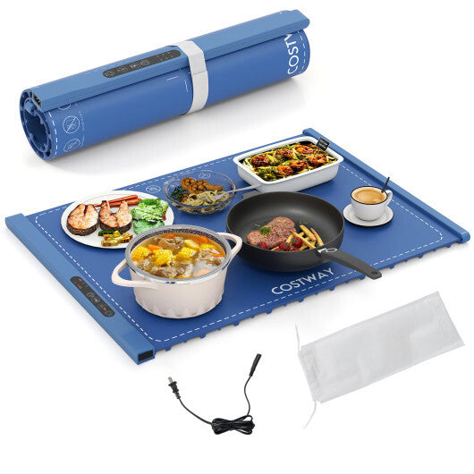 Food Warming Mat Rollable and Portable Electric Warming Tray with Fasting Heating-Beige