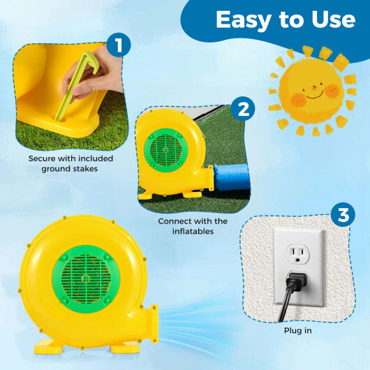 480W Bounce House Blower with Handle and Ground Stakes LuxuryLifeWay Online Store